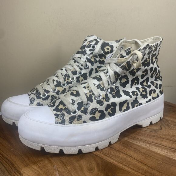 Converse Chuck Taylor All Star Lugged Leopard Womens Animal Print Size 9 Shoes - Picture 6 of 9
